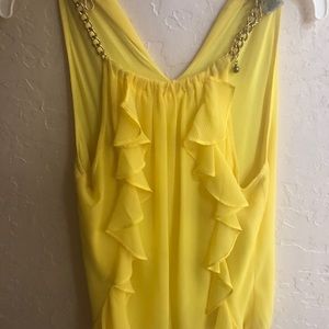Yellow ruffle top